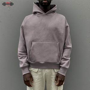 Sudadera con capucha para hombre de invierno de lujo liso en blanco forro polar de algodón de alta calidad 300gsm ajuste Regular - Product Image 1