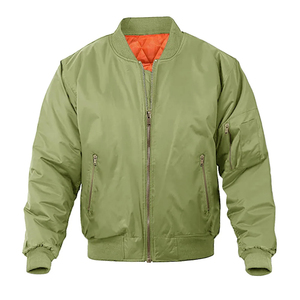 Blousons bombardiers d'hiver de haute qualité pour hommes avec impression de logo personnalisé taille XL fermeture éclair complète style de rue prix de gros - Product Image 3
