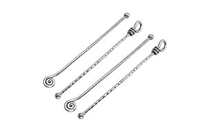 Metal Knot Design Handle Drink Stirrer <b>Silver</b> Juice <b>Tea</b> Drink Cocktail Coffee Stirring Stick For Cake Restaurant Home Party - Product Image 6