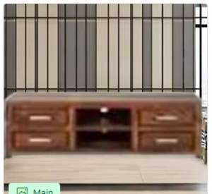 2025 Hot Selling TV Entertainment Unit <b>Table</b> with Set <b>Top</b> Box Stand in Sheesham <b>Wood</b> with Honey Finish 2 Box with 4 Drawer - Product Image 2