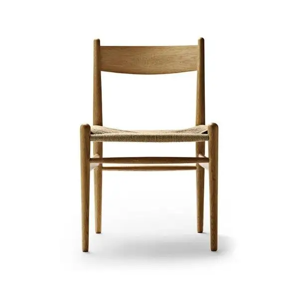 כיסא אוכל מודרני מעץ מלא CH36 עם חוט נייר ארוג לקש למסעדות סלונים בתי מלון משרדים מטבחים