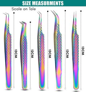 Pince à cils à pointe en fibre de marque privée 45 pince à épiler à volume incurvé à 90 degrés ensemble de pinces à cils en acier inoxydable - Product Image 3