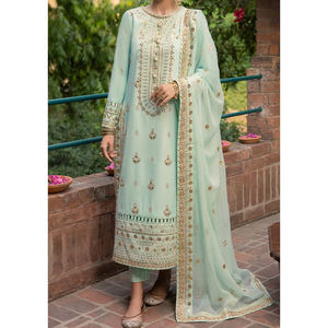 Dupatta de Césped con Bordado Personalizado, Estampado, Elegante y de Alta Calidad para Mujer, Venta al por Mayor para Fiestas - Product Image 1