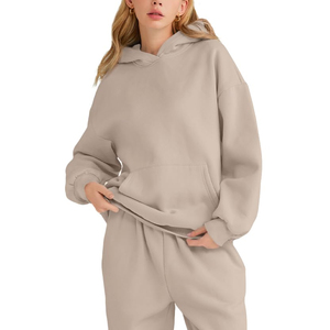 Nueva Llegada, Sudadera con Capucha Extra Grande para Mujer, Diseño Liso Personalizado, Hombros Caídos, Mangas Largas, Atuendo Cómodo, Sudadera con Capucha para Mujer - Product Image 1