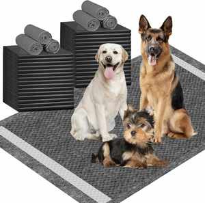 Customizable Black Bamboo Charcoal Stickers <b>Waterproof</b> Fashionable Pet Training <b>Pad</b> for Dogs Wood Plastic PE Materials - Product Image 1