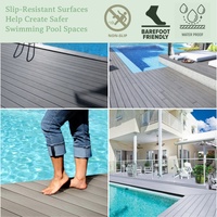 Techniques brossées de planche de terrasse en bois composite en plastique antidérapant pour l'extérieur moderne pour l'application de piscine