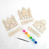 2027 Kits d'activités créatives en bois islamiques pour enfants musulmans à peindre soi-même, kits de bricolage pour le Ramadan, cadeau de vacances