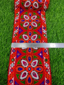 Dentelle brodée ethnique indienne, garniture en tissu écologique de haute qualité, franges, couleur personnalisée, robes et chaussures à sequins - Product Image 4