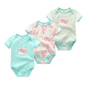 Ropa de verano para bebés, mono de algodón de manga corta para recién nacidos, Color caramelo, cuello vuelto para bebés de 0 a 1 años, Rompe infantil - Product Image 5