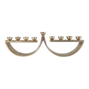 Ménorah en aluminium de qualité supérieure, artisanale, base solide, chandelier à 9 bras avec personnalisation - Product Image 3