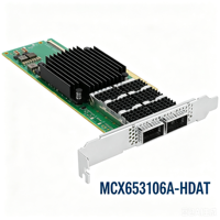 Adaptateur réseau intelligent Connect X-6 VPI MCX653106A-HDAT double port 200GbE HDR InfiniBand QSFP56 PCIe 4.0 x16