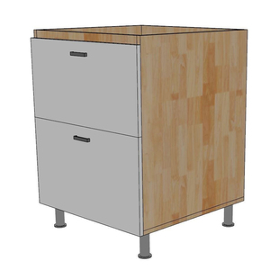 Module de meuble de cuisine MTBD013 de 60 cm avec 2 tiroirs, style Shaker, à assembler soi-même, pour évier, en panneaux de particules, type îlot - Product Image 2