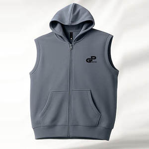 เสื้อฮู้ดแขนกุดสไตล์สตรีทแวร์สำหรับผู้ชาย แนวลำลอง ทรงเข้ารูป เหมาะสำหรับออกกำลังกายและสวมใส่ในชีวิตประจำวัน - Product Image 1