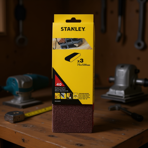 Bandes abrasives multi-paquet Stanley 75x533mm pour ponceuses à bande et disques de ponçage - Product Image 3