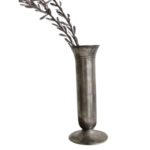 Modern Tall Silver Metal Floor <b>Vase</b> Fluted Ribbed Stacked <b>Bulb</b> Shape <b>Vase</b> Home Decor Decorative Accent For Living Room Decor - Product Image 3