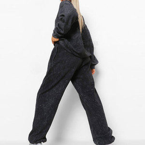 Traje de sudor de lana suave con puños acanalados Cómodo chándal de dos piezas para mujer para deportes y uso diario - Product Image 5