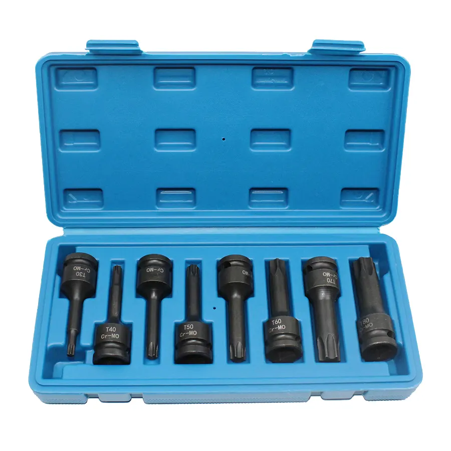 T20-T80 8 peças chave de soquete universal torque adaptador de furadeira ferramentas manuais profissional conjunto de brocas