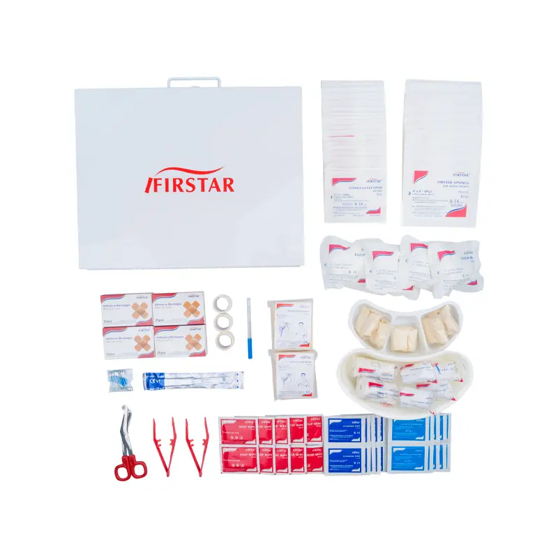 OEM Portátil Sobrevivência Kit Primeiros Socorros Metal Box Grande Workplace First Aid Kit Com Acessório Fornecedor Médico