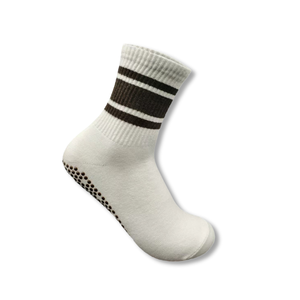 Chaussettes de yoga, de pilates et de barre avec logo personnalisé ODM, rayures jacquard, grip antidérapant, points antidérapants, rayures pour le bas du pied, commande en gros - Product Image 6