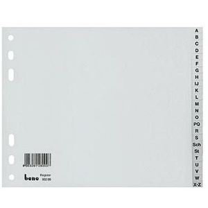 Separador de índice A-Z para DIN A4, polipropileno gris, 24 pestañas, BENE - Product Image 1