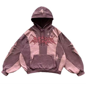 Sudaderas con capucha desgastadas de gran tamaño básicas personalizadas para hombre, estilo callejero bordado a granel, sudaderas con capucha lisas en blanco de invierno - Product Image 1