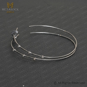 Solid 925 <b>Silver</b> Hoop <b>Earrings</b> Pave Diamond Jewelry Gift for Her Hoop <b>Big</b> <b>Earrings</b> Diamond Jewelry - Product Image 5