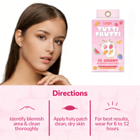 Patchs anti-imperfections OEM/ODM au design mignon 6 fruits, autocollants invisibles pour boutons avec huile d'arbre à thé – Soin anti-acné