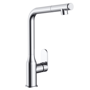 Installation rapide Damas Design Mélangeur d'évier de cuisine à levier unique Bec pivotant Robinet de douche en laiton chromé extractible - Product Image 1