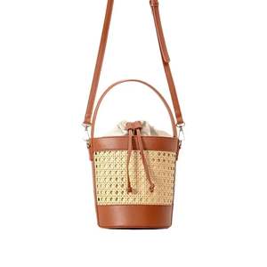 Trendy Classic Design Women's Woven Rattan Beach Bucket <b>Bag</b>, Shoulder <b>Crossbody</b> Handbag Wholesale Super <b>Cheap</b> - Product Image 2