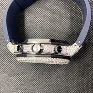 Reloj de Hip Hop para Hombre, Nuevo, Personalizado, Directo de Fábrica, con Diamantes de Moissanita, Oro Blanco, Acero Inoxidable, Resistente al Agua - El Mejor - Product Image 4