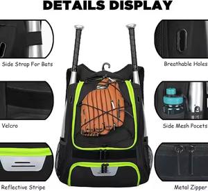 Sac à dos de baseball durable avec crochet de clôture Sac de batte de softball avec compartiment à chaussures pour jeunes garçons et adultes - Product Image 5