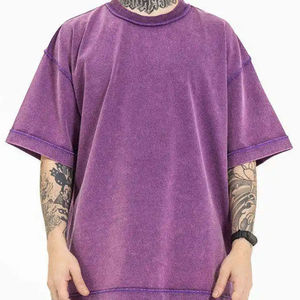 Camiseta Urbana Personalizada de Algodón Grueso para Hombre, Alta Calidad, 240 GSM, Lavada, Frente Liso, Casual, Holgada, Hombros Caídos - Product Image 3