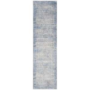 พรมปูพื้นในร่มโพลีเอสเตอร์สีน้ำเงินเทา ขนาด 2'2 x 8' รุ่น Nourison Abstract Hues สไตล์โมเดิร์น - Product Image 1