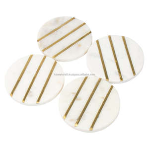 Posavasos de té de madera y mármol clásico hecho a mano para decoraciones de mesa posavasos de café esteras y almohadillas - Product Image 2