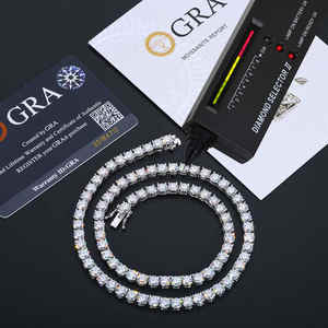 Hombres Mujeres Joyería fina 2mm-5mm Mossanite Collar Plata de Ley 925 Lab Grown VVS Moissanite Diamond Tennis Pulsera Cadena - Product Image 6