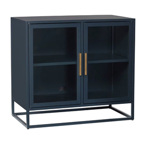 Iron and Glass Modern Storage Cabinet <b>Sideboard</b> for Dining Bedroom Hotel Entry Living Room Kitchen Eco-Friendly Durable - Product Image 1