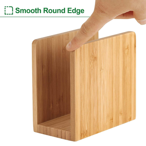 Wholesale Tabletop Freestanding High Quality Bamboo Wood <b>Napkin</b> Holder Restaurant Table Tissue <b>Dispenser</b> - Product Image 2