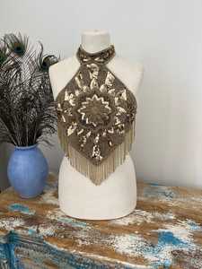 Elegante capa burlesca con cuentas hebras lentejuelas festivo Club traje sujeta cuello hermoso Festival tela con cuentas perla decorada - Product Image 6