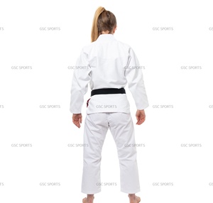 Uniforme de Karate de algodón blanco personalizable de Jiu Jitsu y MMA Gi brasileño con logotipos y parches personalizados, compra a granel de Pakistán - Product Image 4