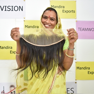 100% noir naturel non traité 13*4 frontal droit HD dentelle Temple indien Double Machine trame haute Extensions de cheveux humains - Product Image 2