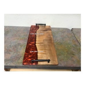 Haute qualité noël nouvel an cadeaux nouveauté 2024 Rectangle conception chaude résine et bois d'acacia hacher servant planche à découper - Product Image 4