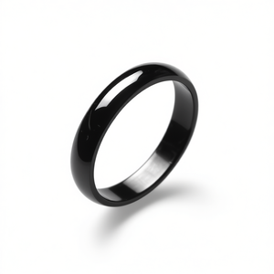 Anillo de Boda Unisex de Acero Inoxidable Negro Fancy & Stacy de 4 mm, Talla 10, Estilo Clásico, Chapado al Vacío - Product Image 2