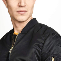 Blouson aviateur noir de haute qualité pour hommes avec col montant Premium et respirant Logo personnalisé imprimé nouveau Design prix raisonnable