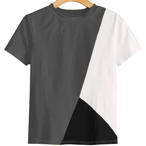 เสื้อยืดแขนสั้นลำลองผ้าฝ้ายระบายอากาศได้ดีสำหรับผู้ชายดีไซน์บล็อกสีแฟชั่นแบบลำลองพร้อมโลโก้ที่กำหนดเองผ้าถักใหม่ - Product Image 1