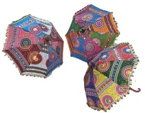 Индийский Шелковый декоративный зонт ручной работы с штрих-кодом, маленький декоративный зонт, Рождественский зонт