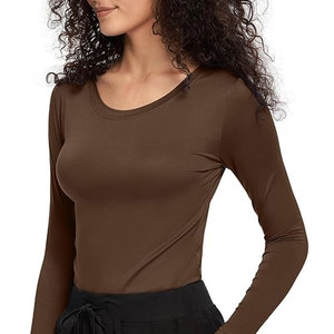 OEM Women Medical <b>Scrub</b> Shirt Long Sleeve Soft Cotton Blend Uniform <b>Top</b> Wholesale Medical <b>Scrub</b> <b>Tops</b> for Women - Product Image 3