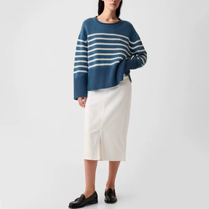 Suéter de Punto de Alta Calidad al por Mayor para Mujer, 100% Algodón, Ecológico, Casual, Holgado, de Manga Larga y Cuello Redondo - Product Image 4