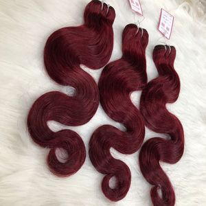 Extensiones de cabello humano Remy rojo color claro de alta calidad al por mayor máquina ondulada al agua teñida grado superior de la trama - Product Image 6