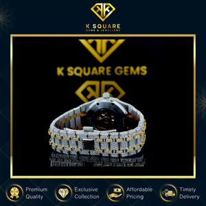 Montre automatique analogique en quartz de haute qualité, résistante à l'eau, avec bracelet en silicone, unisexe, avec diamants en moissanite, en gros - Product Image 4