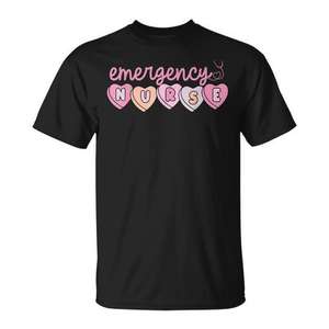 Camiseta del Día de San Valentín para Enfermeras de Emergencias (ER/ED) con Diseño de Corazón, Ropa Promocional - Product Image 1
